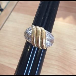 Judith Ripka sterling silver & CZ ring.  Size 7